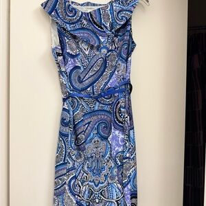 Dressbarn Blue Paisley Sheath Dress | Size 8 | NWT